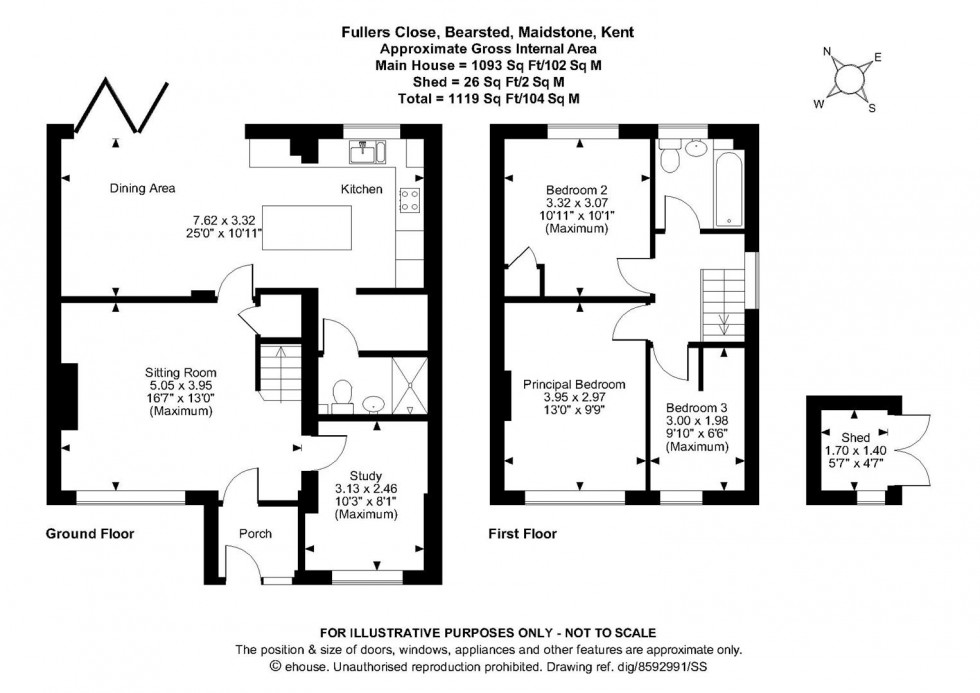 Floorplan for Fullers Close, Bearsted, Maidstone