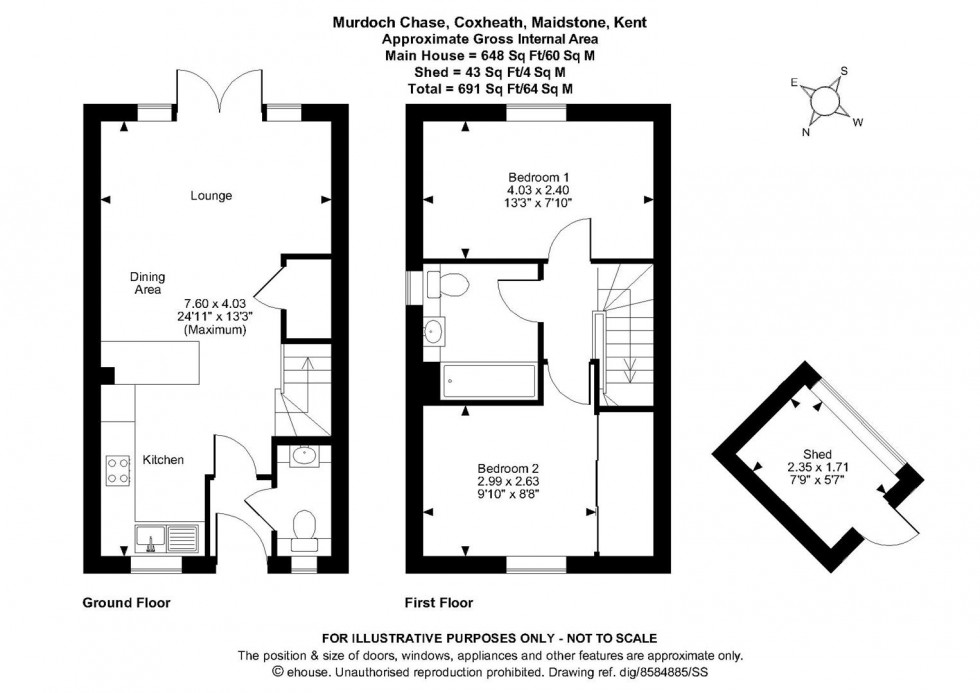 Floorplan for Murdoch Chase, Coxheath, Maidstone