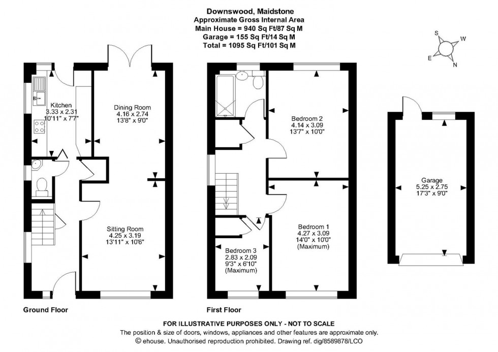 Floorplan for Bournewood Close, Downswood, Maidstone