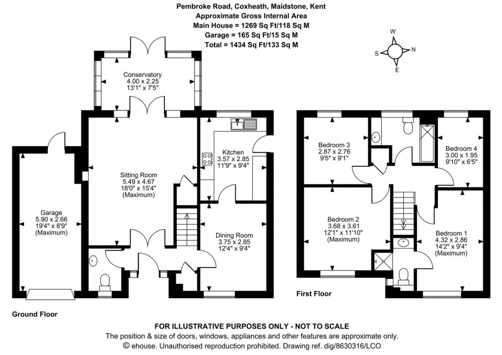 Floorplan for Pembroke Road, Coxheath, Maidstone