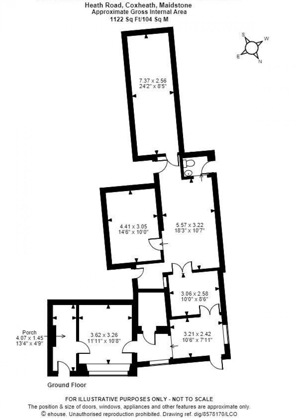 Floorplan for Heath Road, Coxheath, Maidstone