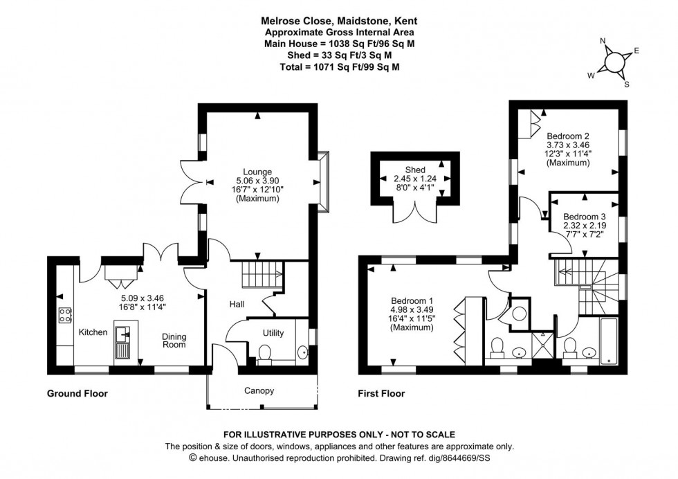Floorplan for Melrose Close, Maidstone