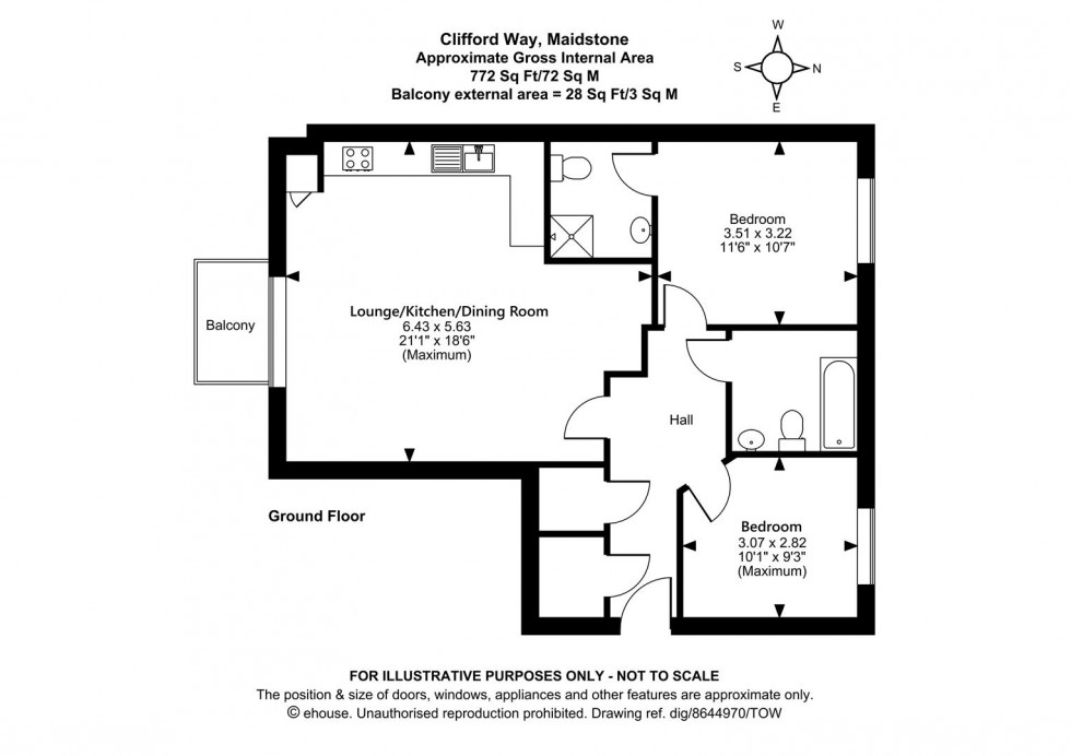 Floorplan for Clifford Way, Maidstone