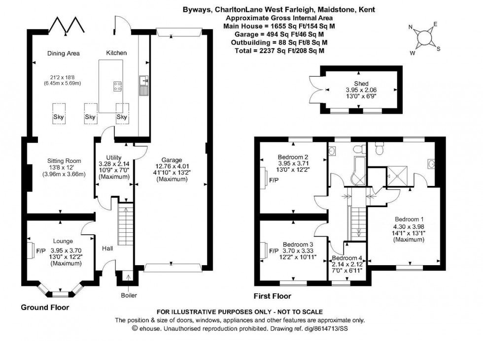 Floorplan for Charlton Lane, West Farleigh, Maidstone