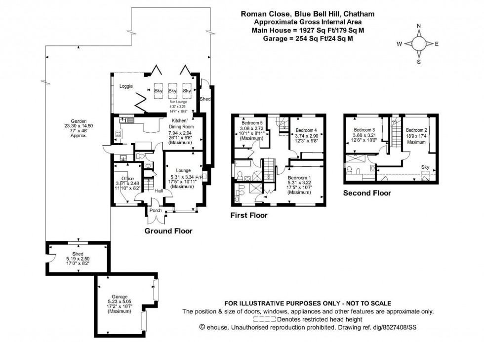 Floorplan for Roman Close, Blue Bell Hill, Chatham