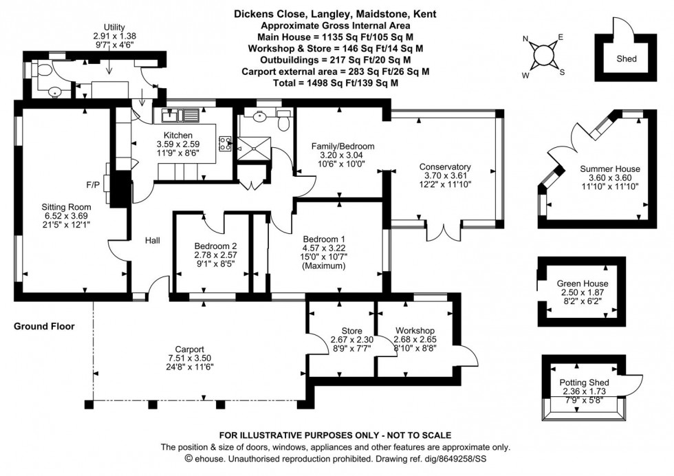Floorplan for Dickens Close, Langley, Maidstone