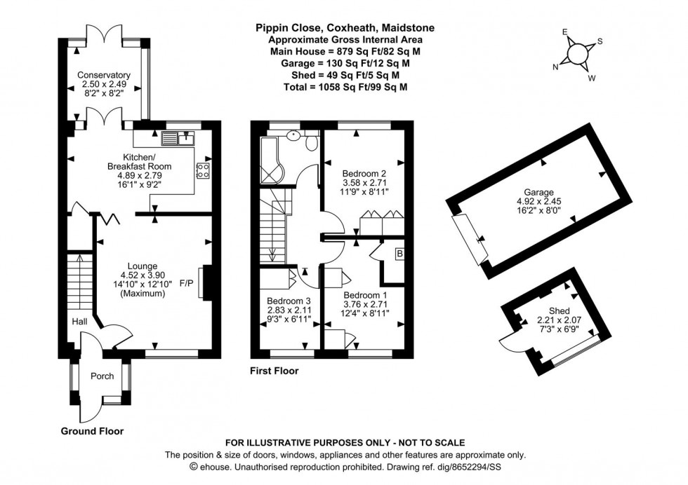 Floorplan for Pippin Close, Coxheath, Maidstone