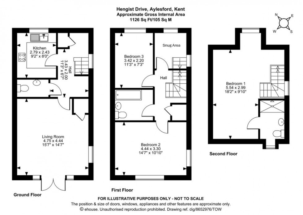 Floorplan for Hengist Drive, Aylesford