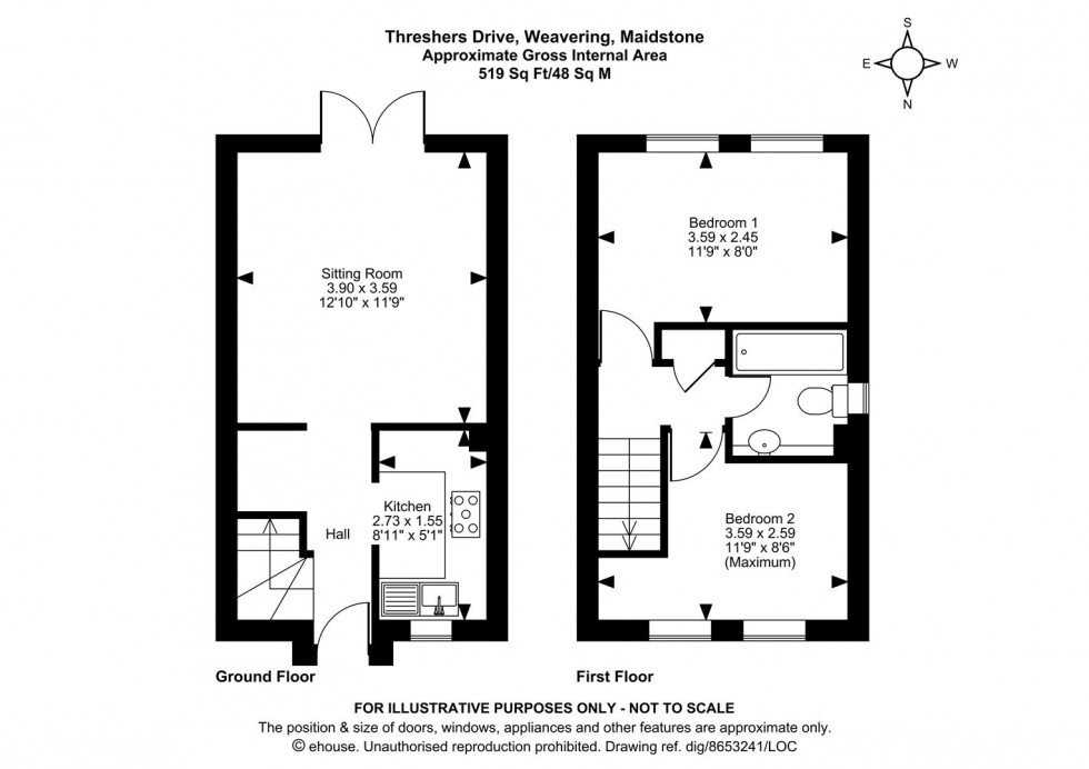 Floorplan for Threshers Drive, Weavering, Maidstone