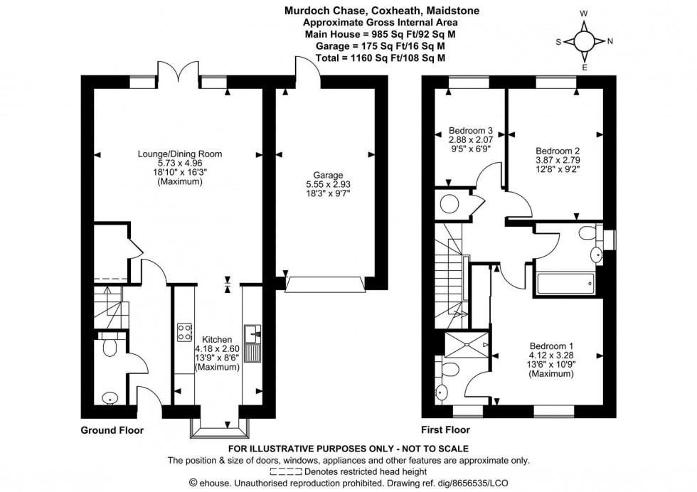 Floorplan for Murdoch Chase, Coxheath, Maidstone