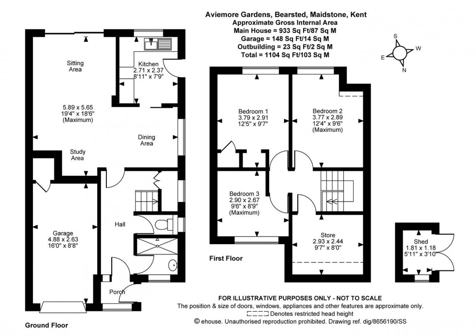 Floorplan for Aviemore Gardens, Bearsted, Maidstone