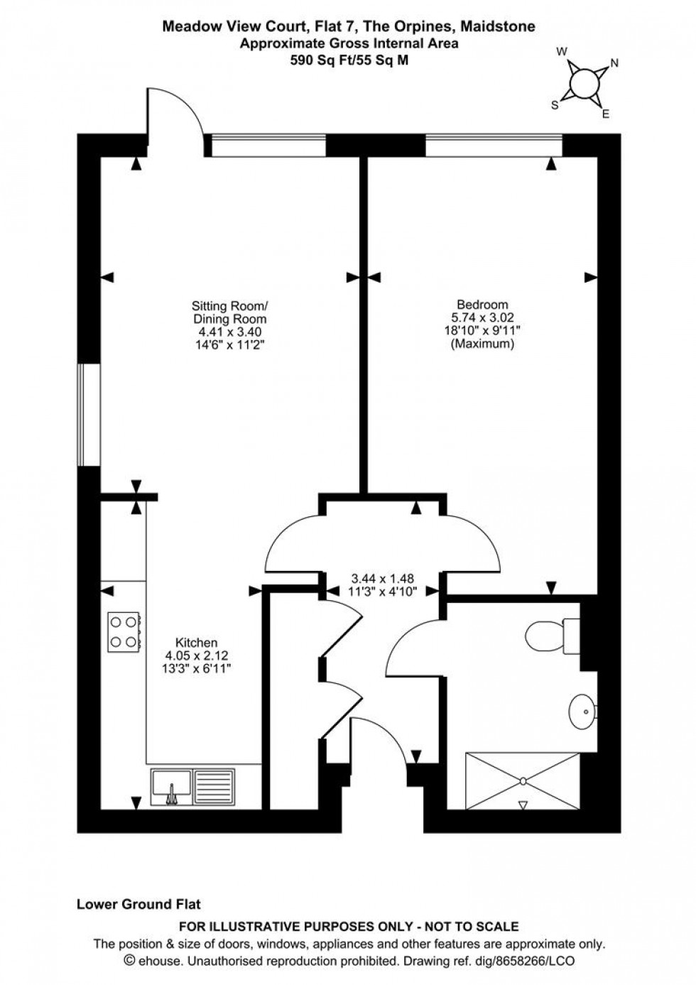 Floorplan for 16 The Orpines, Wateringbury