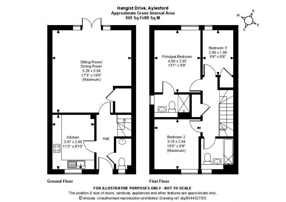 Floorplan for Hengist Drive, Aylesford