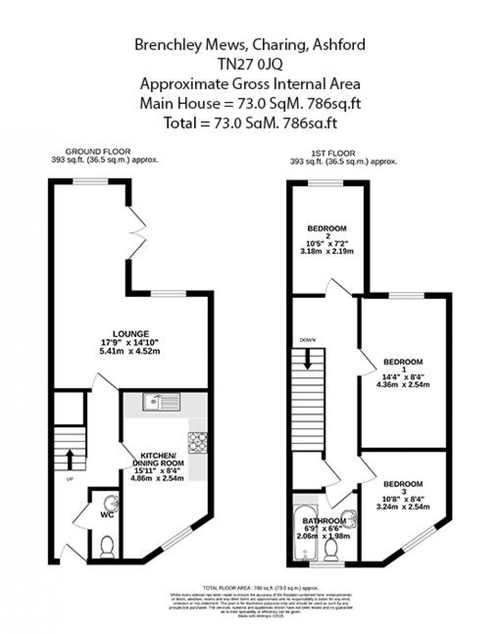 Floorplan for Brenchley Mews, Charing