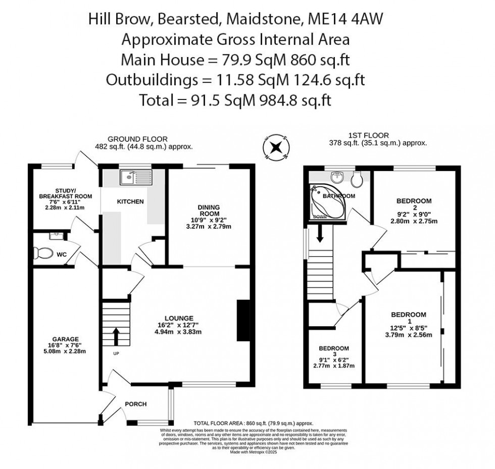 Floorplan for Hill Brow, Bearsted, Maidstone