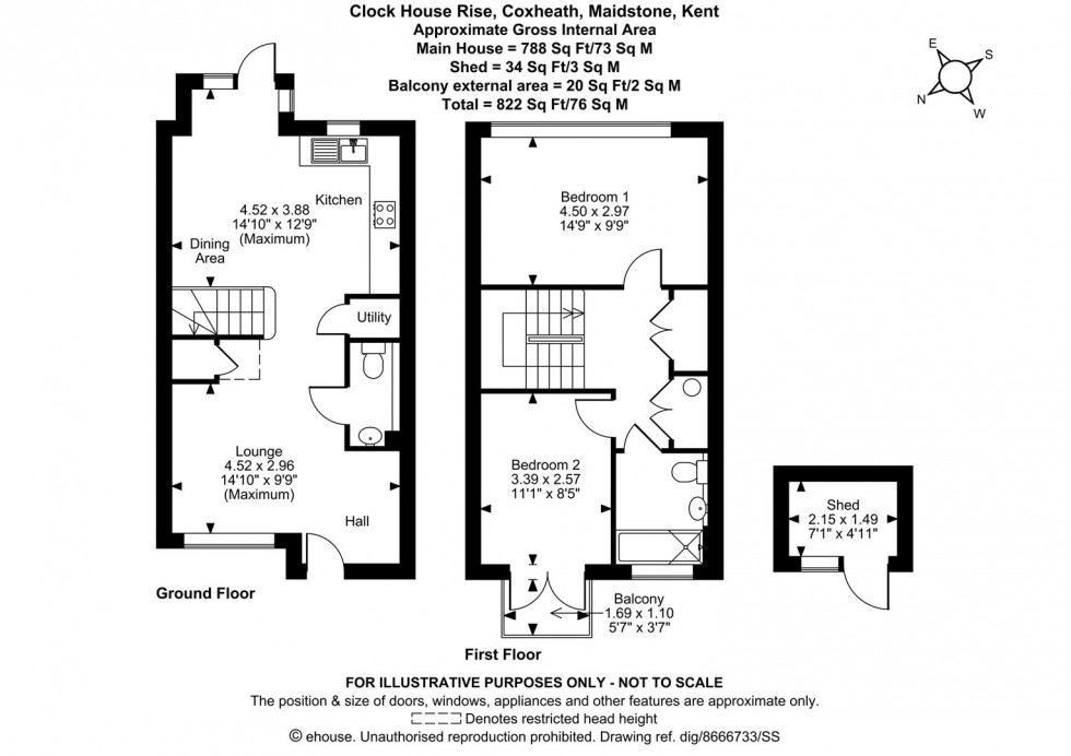 Floorplan for Clock House Rise, Coxheath, Maidstone