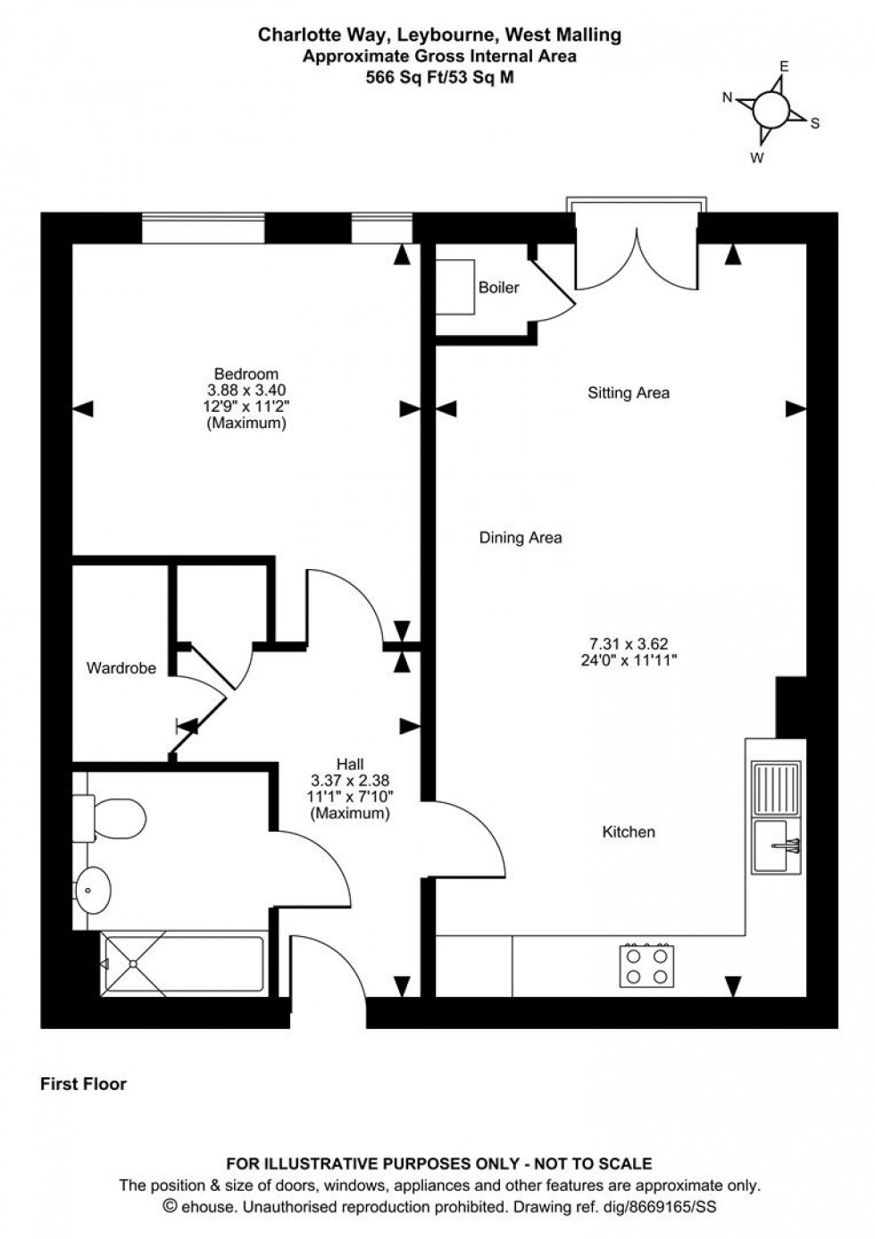 Floorplan for Charlotte Way, Leybourne, West Malling