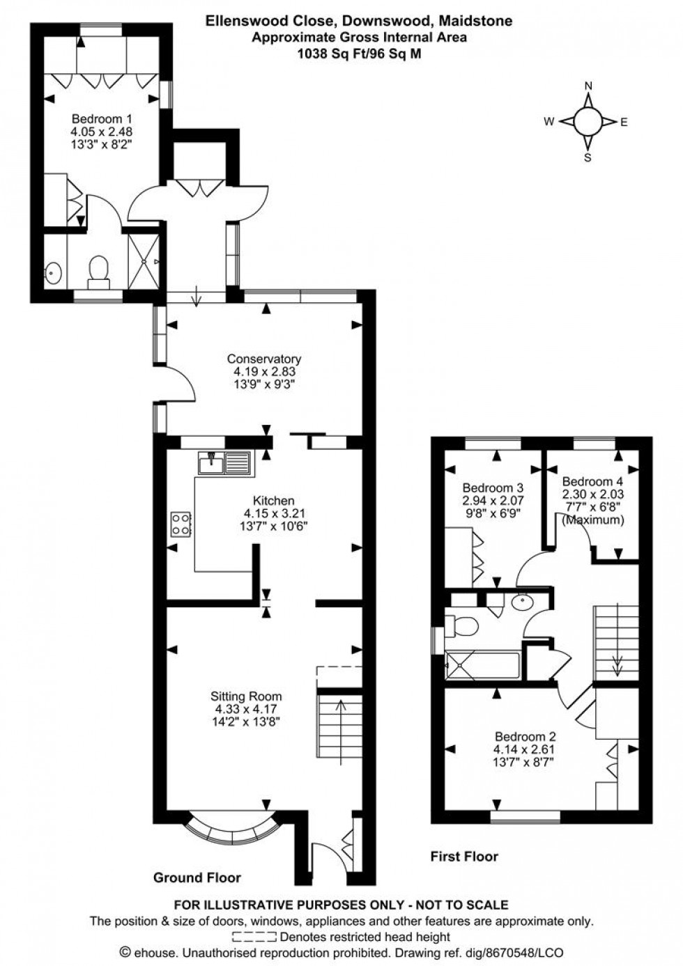 Floorplan for Ellenswood Close, Downswood