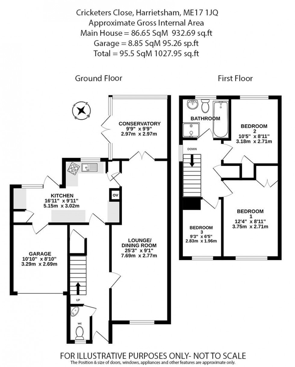 Floorplan for Cricketers Close, Harrietsham, Maidstone