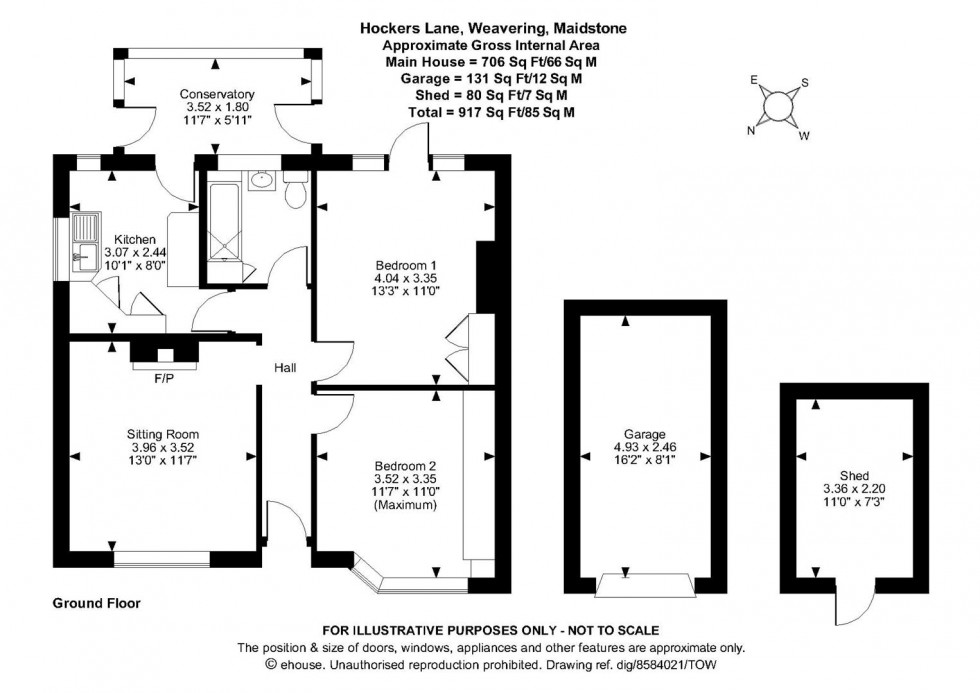 Floorplan for Hockers Lane, Weavering, Maidstone