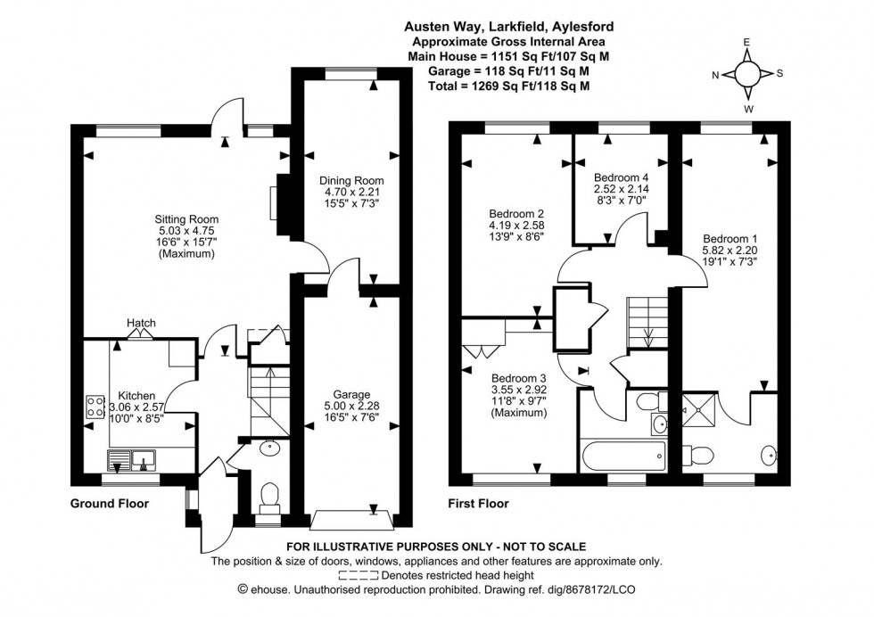 Floorplan for Austen Way, Larkfield, Aylesford