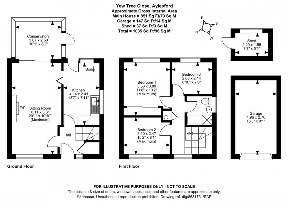 Floorplan for Yew Tree Close, Aylesford