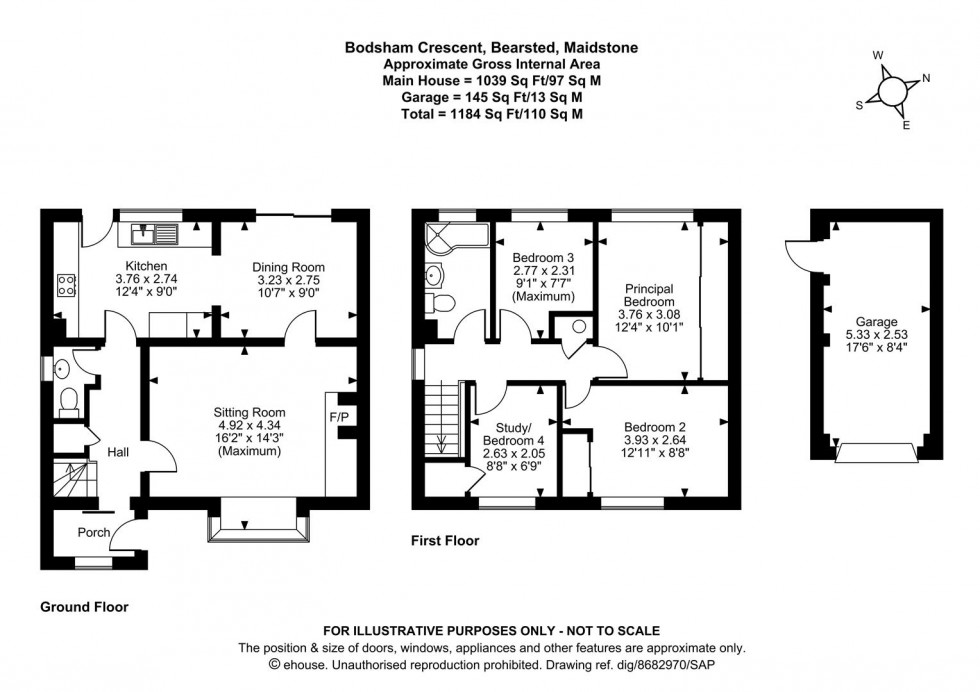 Floorplan for Bodsham Crescent, Bearsted, Maidstone