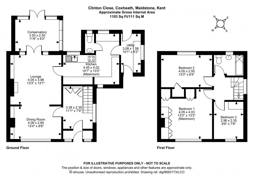 Floorplan for Clinton Close, Coxheath, Maidstone