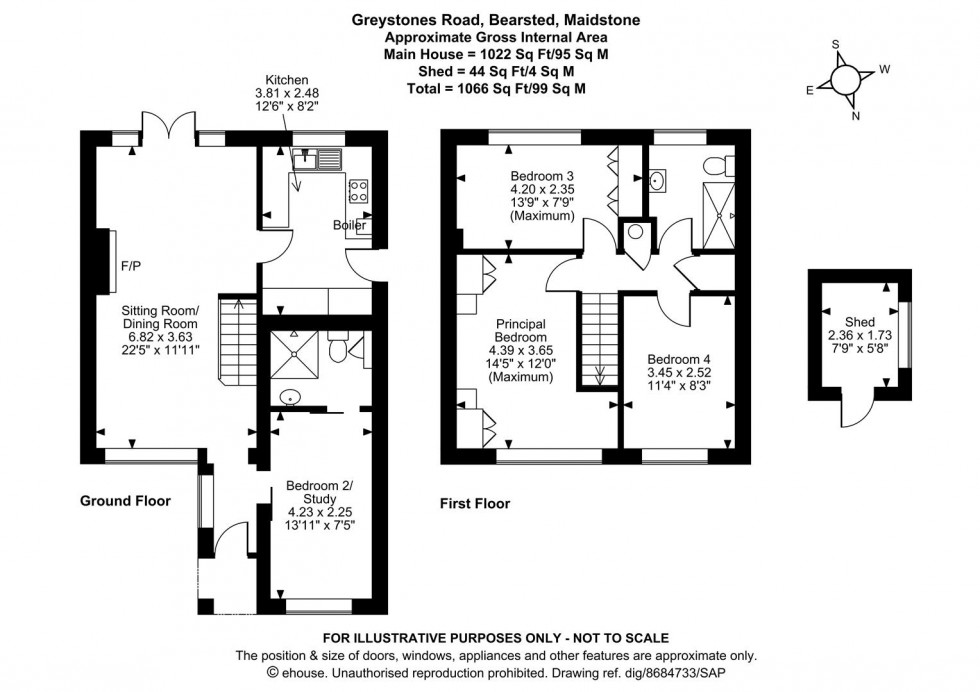 Floorplan for Greystones Road, Bearsted, Maidstone