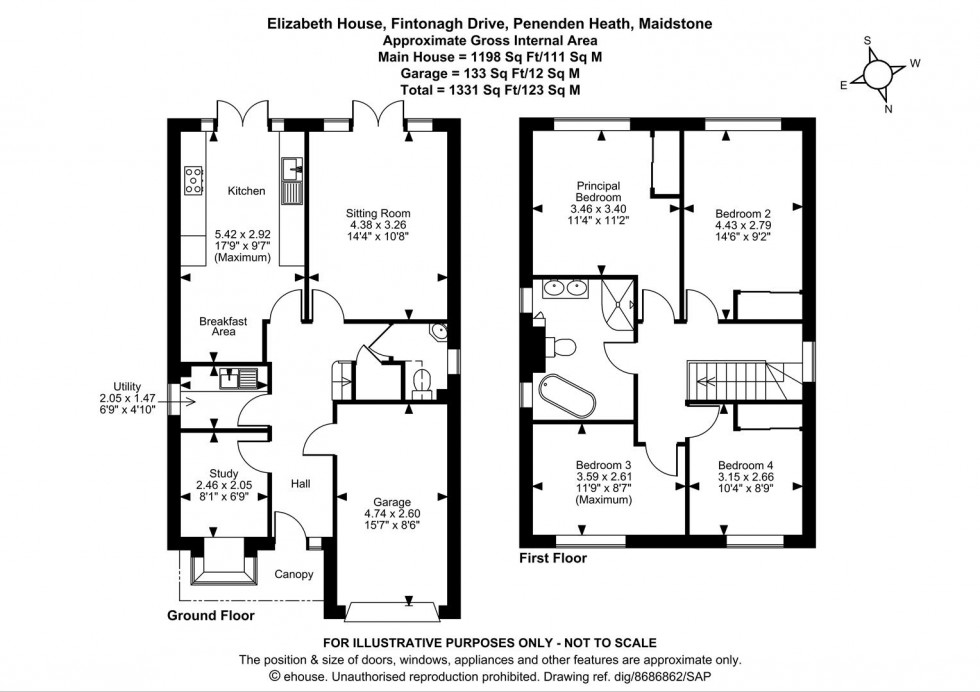 Floorplan for Fintonagh Drive, Penenden Heath, Maidstone