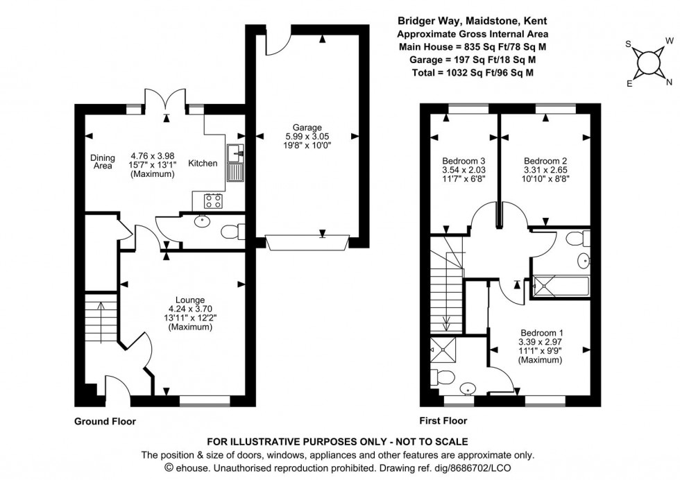 Floorplan for Bridger Way, Maidstone