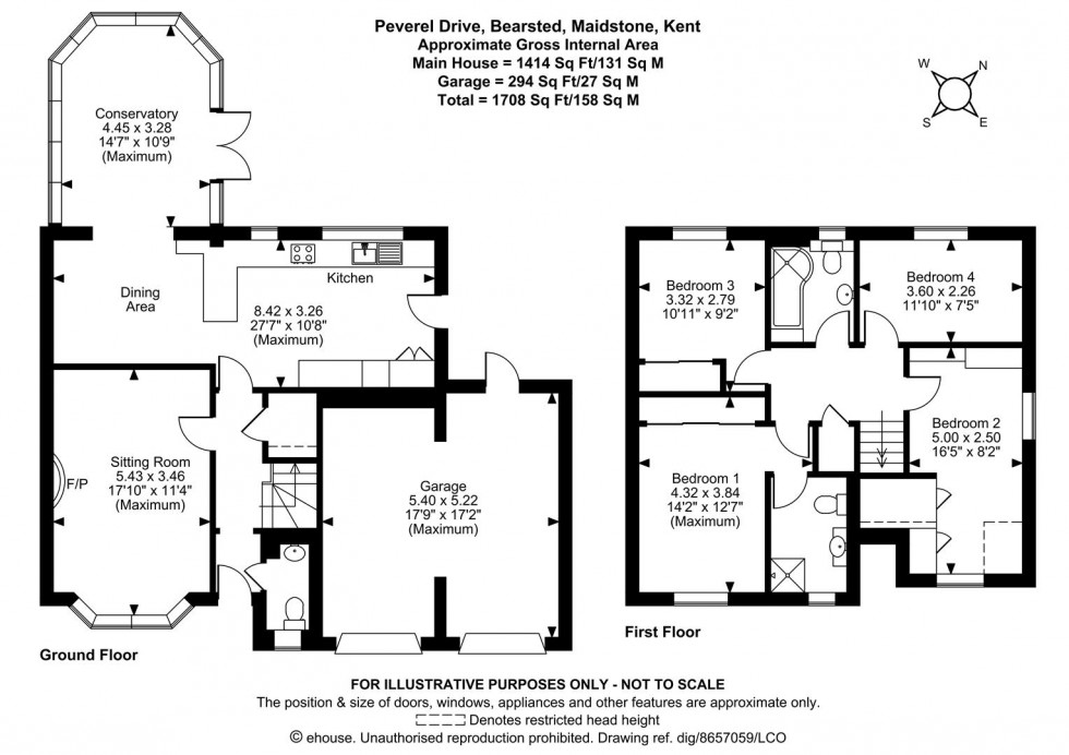 Floorplan for Peverel Drive, Bearsted, Maidstone