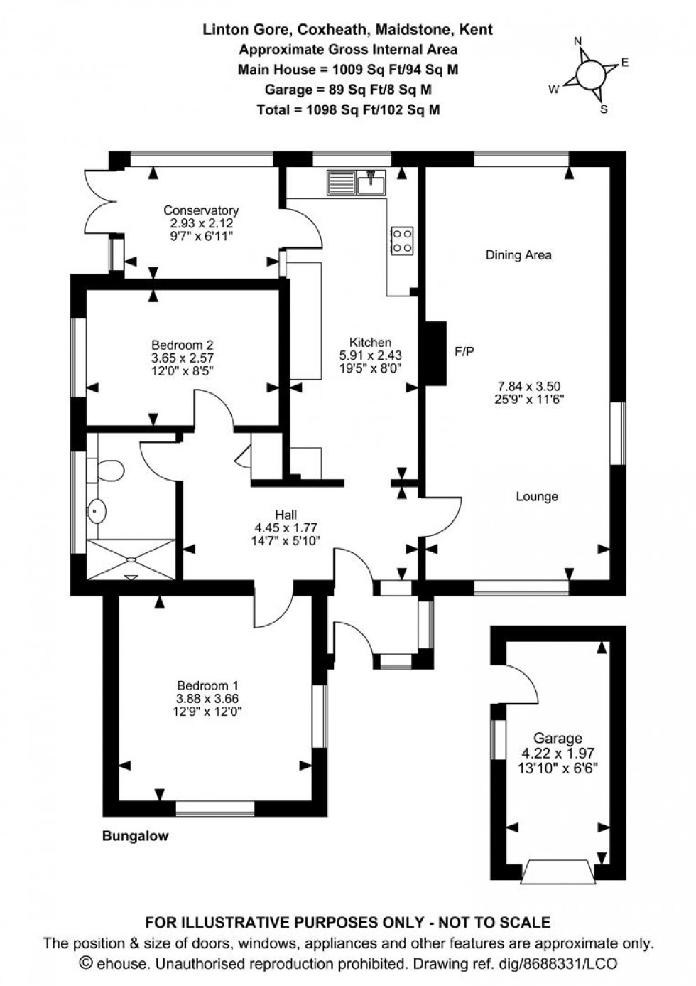 Floorplan for Linton Gore, Coxheath, Maidstone
