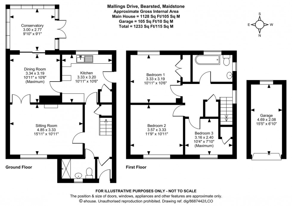 Floorplan for Mallings Drive, Bearsted, Maidstone