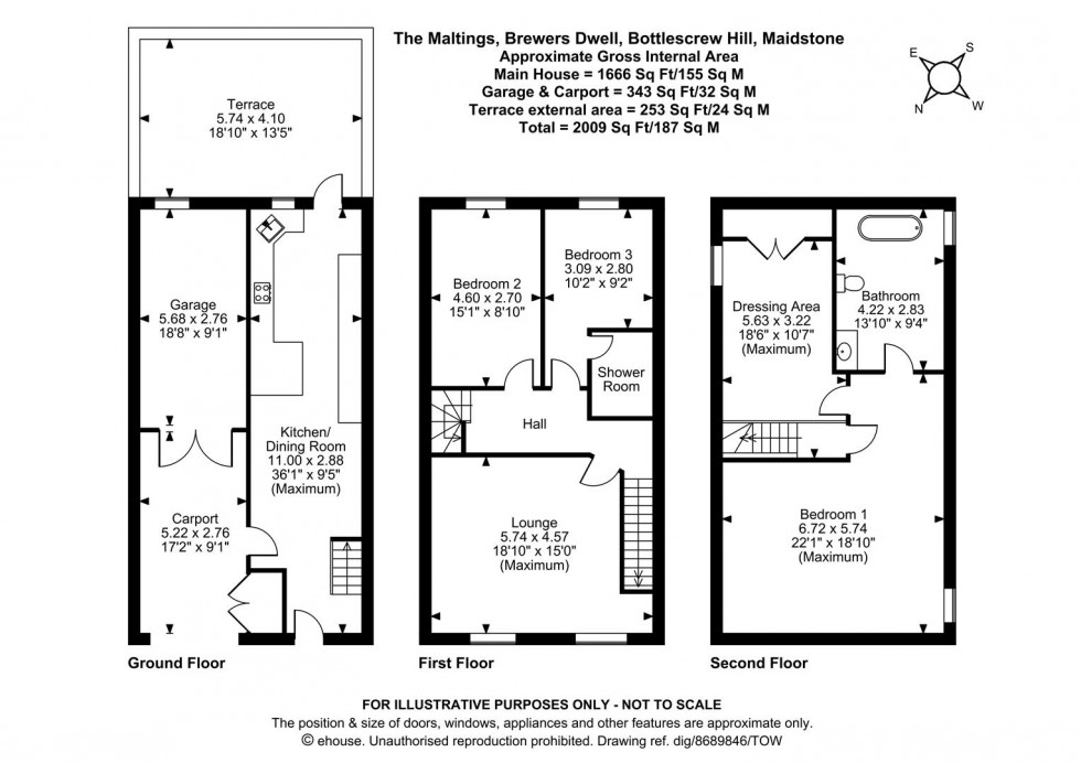 Floorplan for Bottlescrew Hill, Boughton Monchelsea, Maidstone