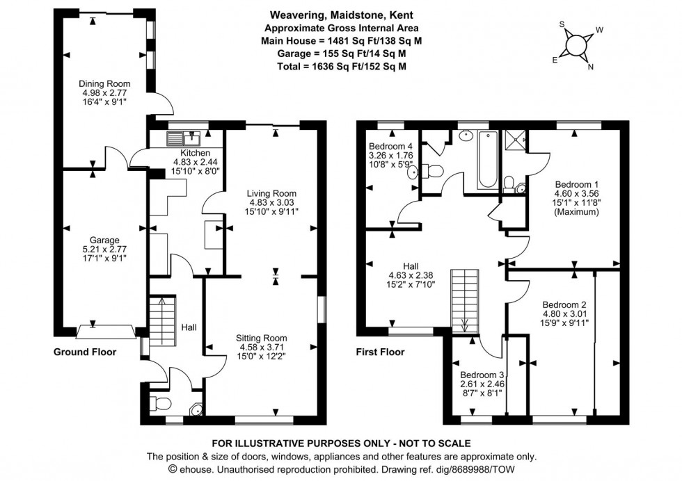 Floorplan for Franklin Drive, Weavering