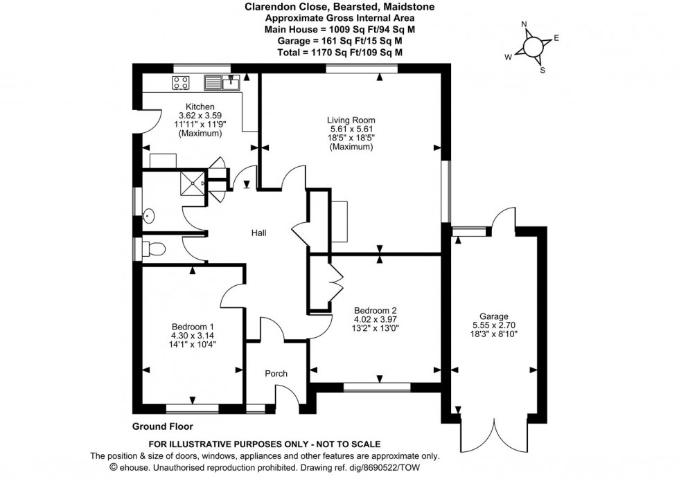 Floorplan for Clarendon Close, Maidstone