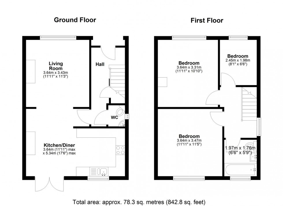 Floorplan for Fernleigh Rise, Ditton, ME20 6BP