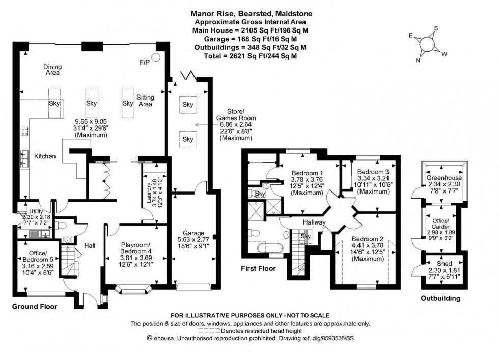Floorplan for Manor Rise, Bearsted, Maidstone