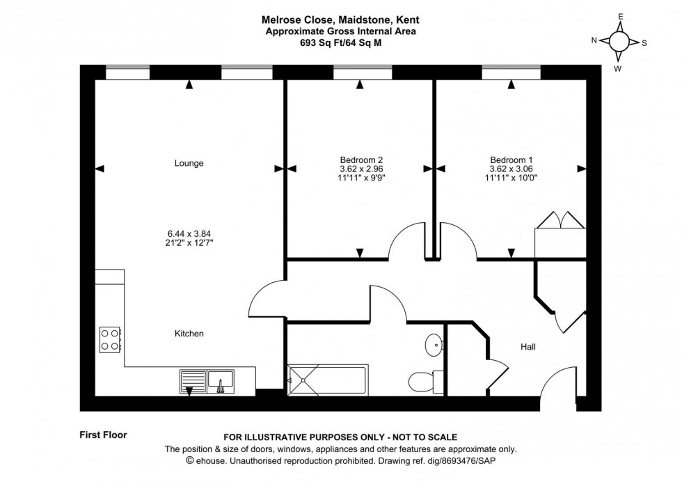 Floorplan for Melrose Close, Maidstone