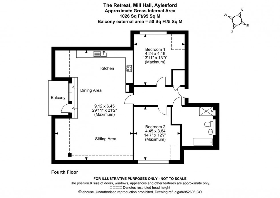 Floorplan for The Retreat, 94 Mill Hall, Aylesford