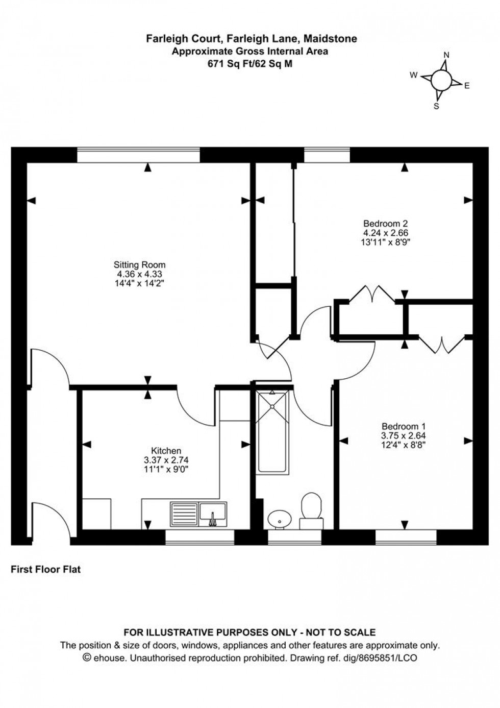 Floorplan for Farleigh Lane, Maidstone