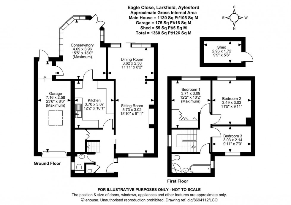 Floorplan for Eagle Close, Larkfield, Aylesford