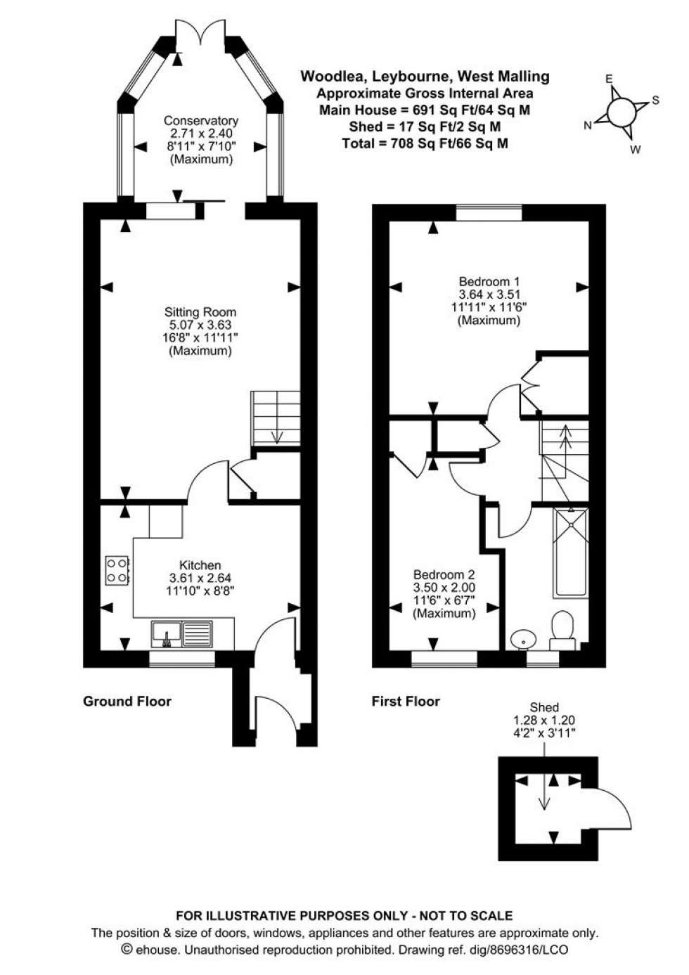 Floorplan for Woodlea, Leybourne, West Malling