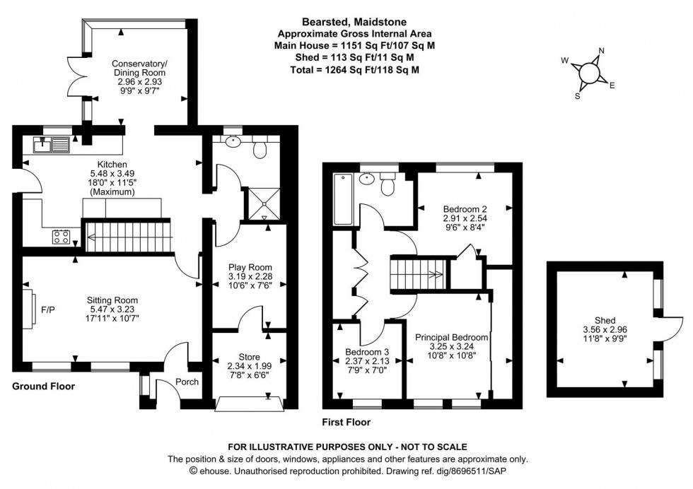 Floorplan for Bodsham Crescent, Bearsted, Maidstone