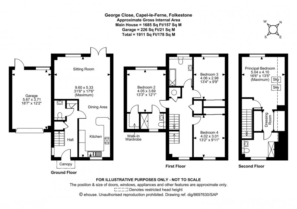 Floorplan for George Close, Capel-Le-Ferne, Folkestone