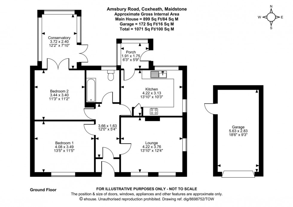 Floorplan for Amsbury Road, Coxheath