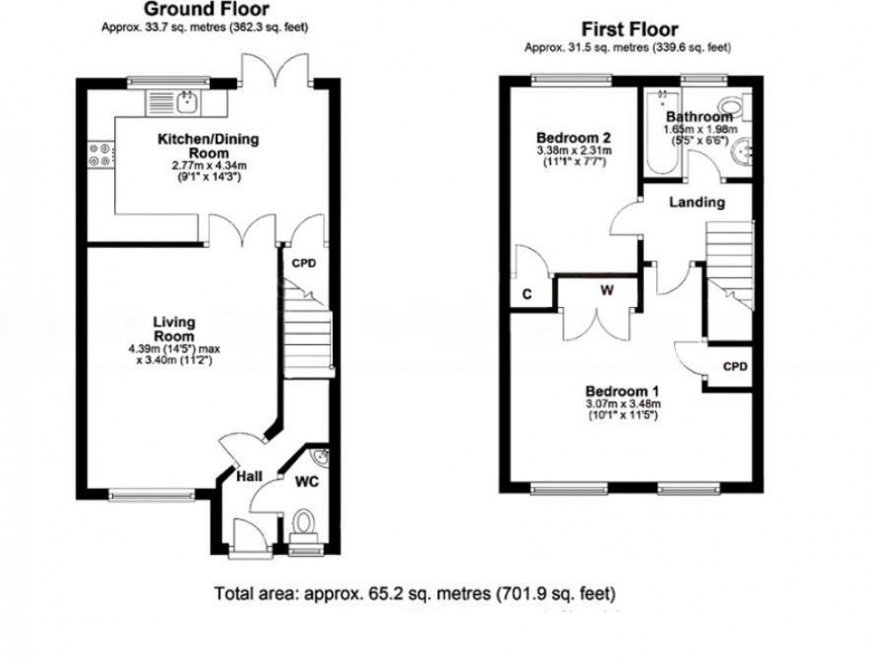 Floorplan for Lacock Gardens, Maidstone